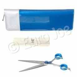 Euro Joe Groom Professional Blue Quartz Left 7,5" Straight Scissor -Euro Joe Shop 860435 04